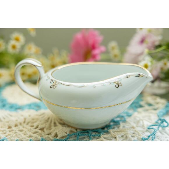 Noritake China 5404 Esquire Sugar Bowl & Creamer Set - Picture 2 of 10